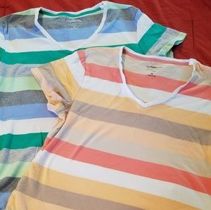 2 Croft & Barrow v neck tees  4/$25